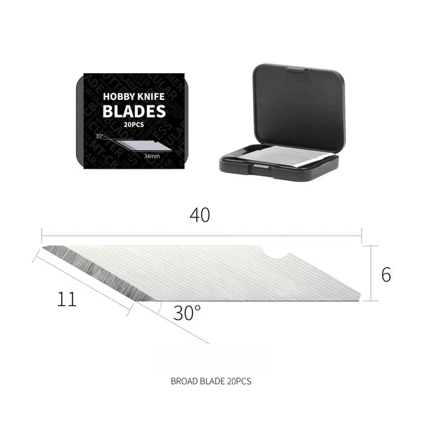 DSPIAE DK-B01 Hobby Knife Blades - Broad(20pcs)