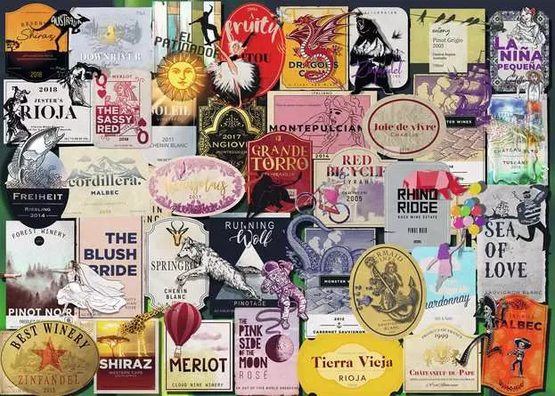 RAVENSBURGER 1000PC - WINE LABELS