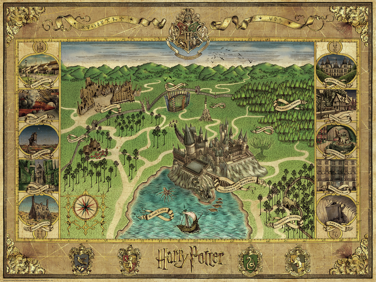 RAVENSBURGER 1500PC - HARRY POTTER - HOGWARTS MAP