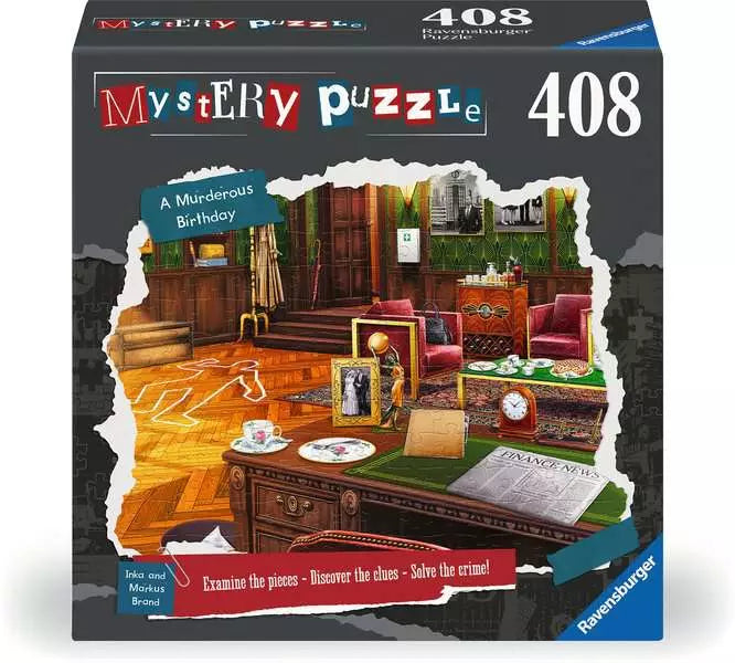 RAVENSBURGER 408PC- A MURDEROUS BIRTHDAY - MYSTERY PUZZLE