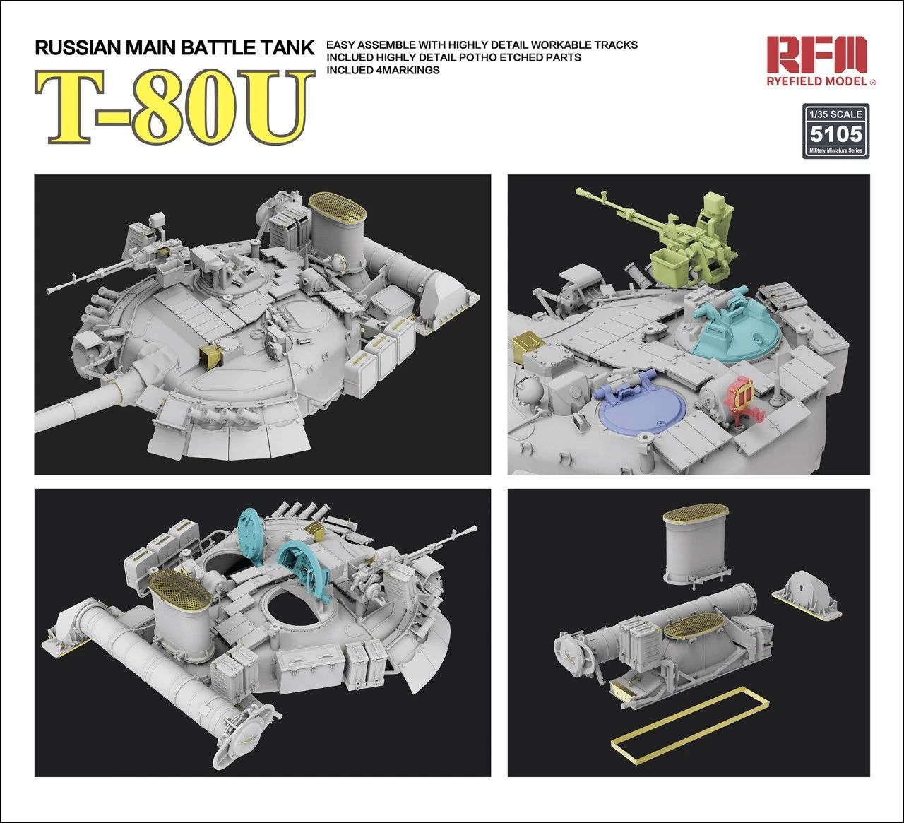 Ryefield 1/35 Russian Main Battle Tank T-80U