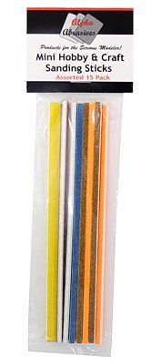 MINI HOBBY SANDING STICKS - ASSORTED 15 PACK