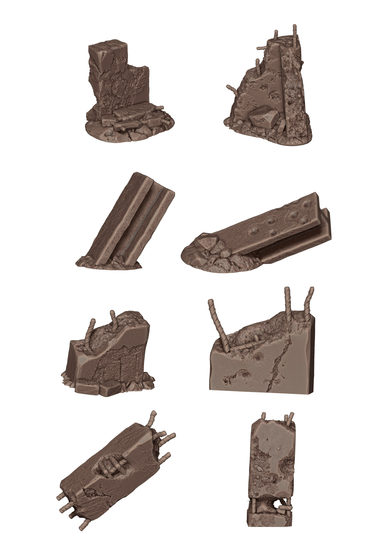 AK Interactive Concrete Ruins - Basing Bits