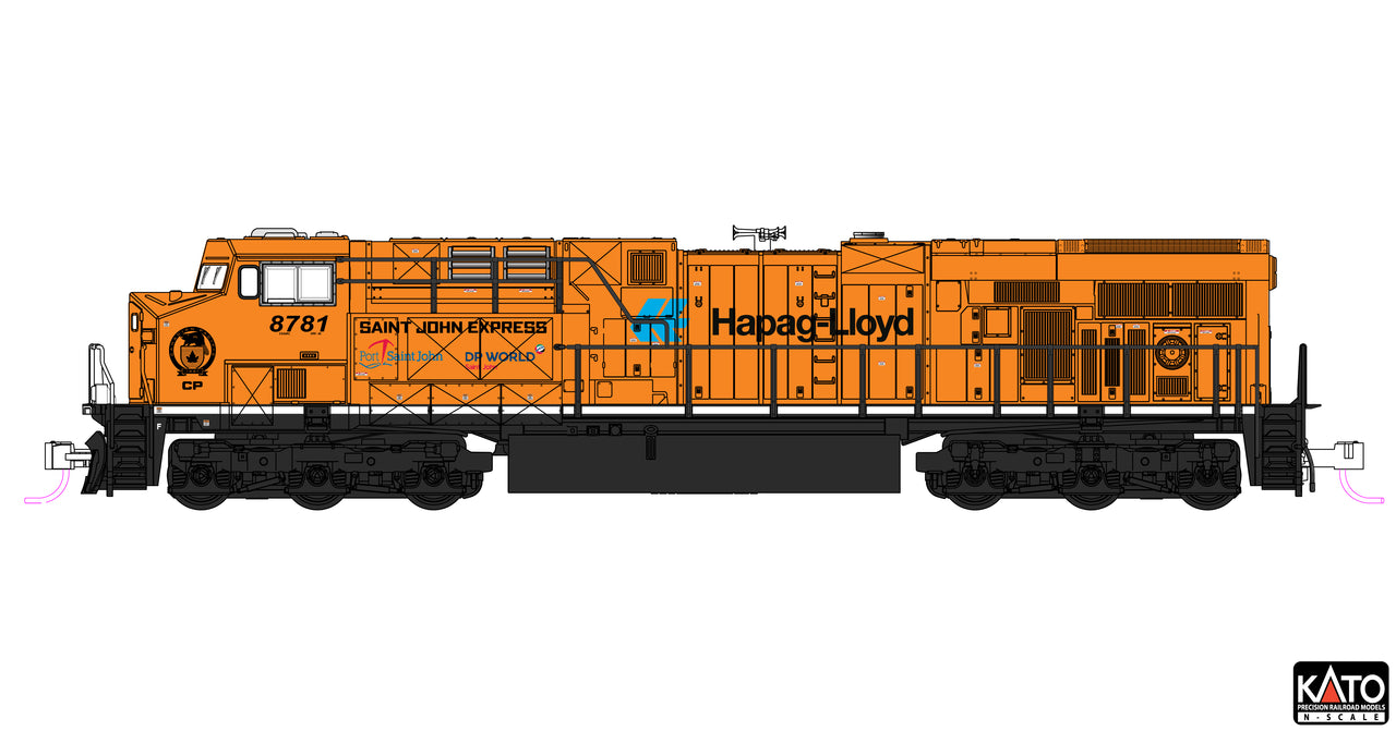Kato 176-8961 - GE ES44AC Canadian Pacific (CP) 8781 (Hapag-Lloyd) - N Scale