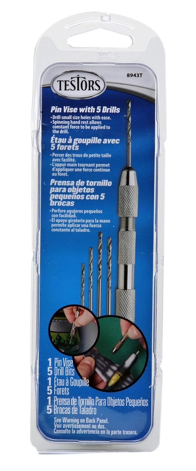 Testors 8943T Pin Vice with 5 drill bits