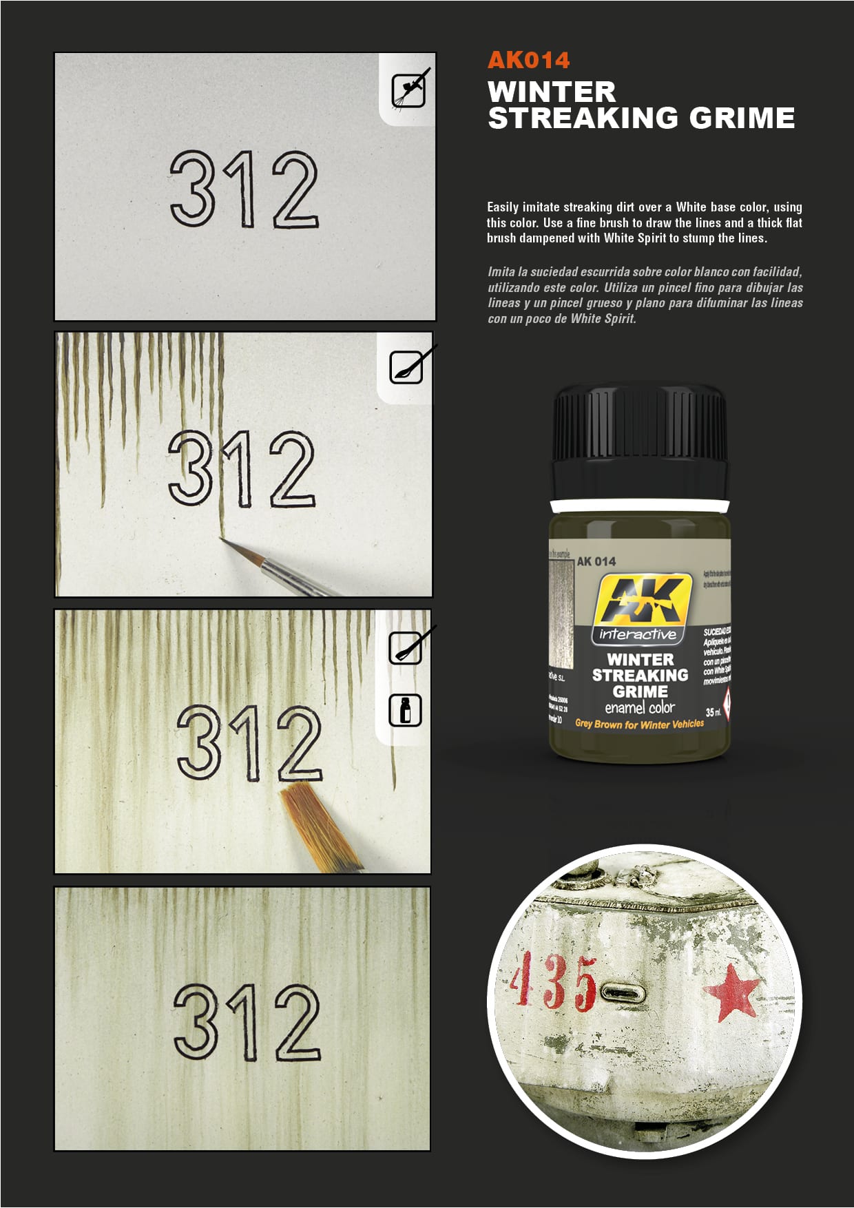 AK Interactive Streaking Grime For Winter Vehicles
