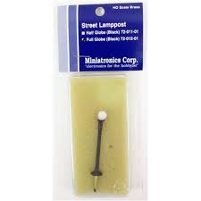Miniatronics HO MNT7201201 Street Light Full Globe #44; Black
