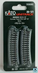 Kato N 315mm 12-3/8" Radius Curve 15° (4) 20-121