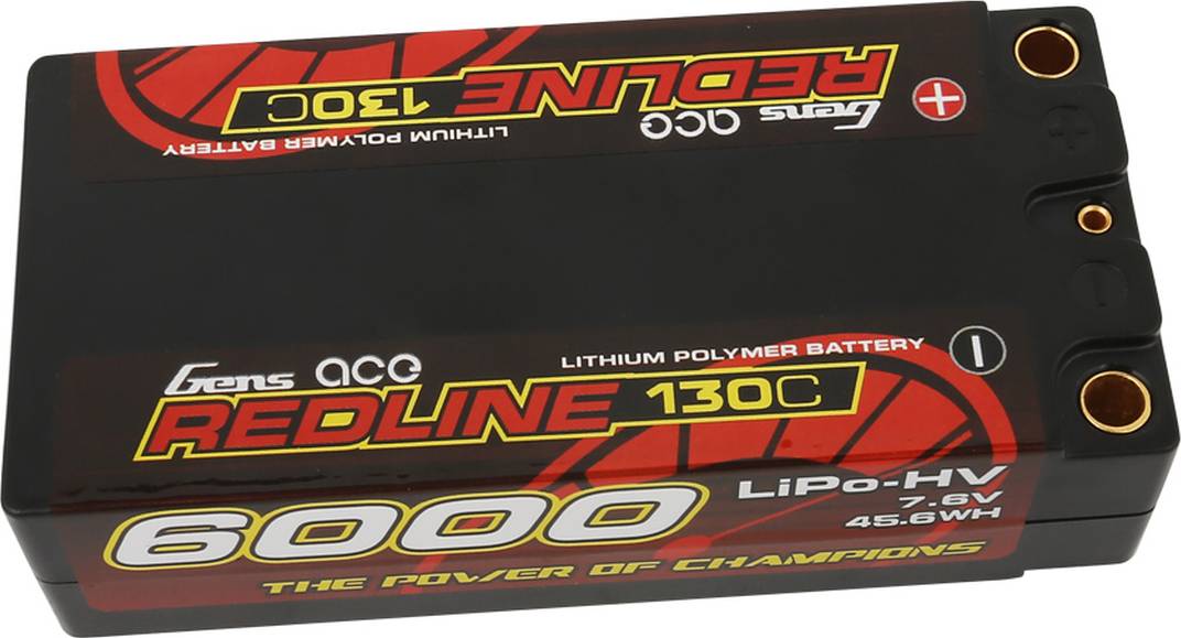 Gens ACE RedLine Li-Po 130C 6000mAh 7.6V HV Shorty Hard Case