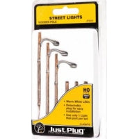 WOODLAND SCENICS HO Street Lights Wooden Pole (3)