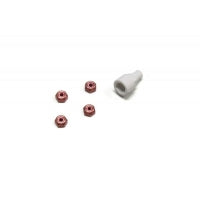 Aluminum Wheel Nut Set w/Wrench (Red) (4)