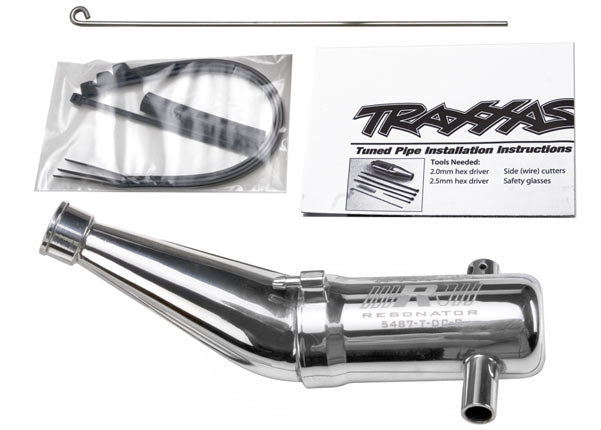 Traxxas 5487 Tuned pipe, Resonator, R.O.A.R. legal (aluminum, double-