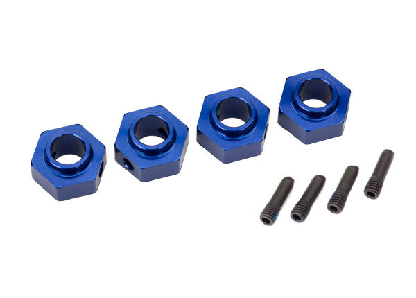 Traxxas 8269X Wheel hubs, 12mm hex, 6061-T6 aluminum (blue-anodized)