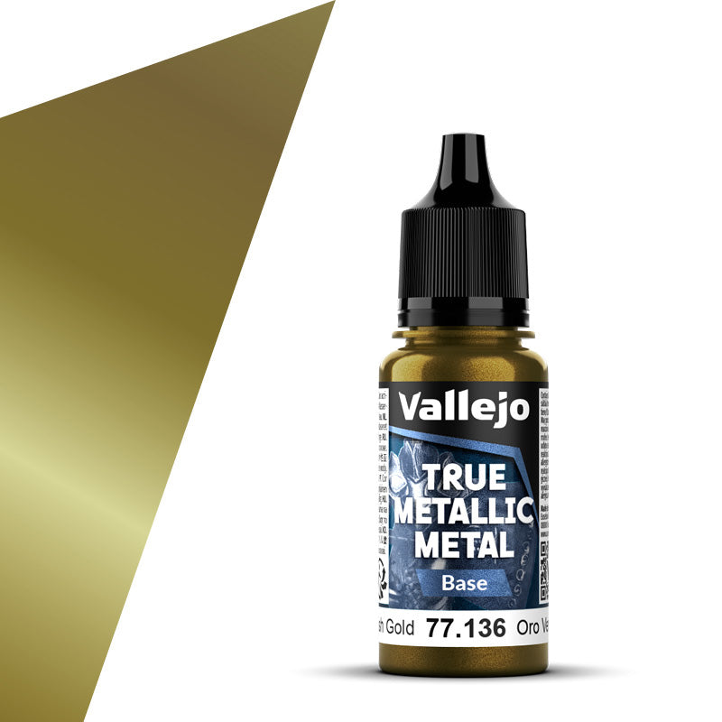 Vallejo True Metallic Metal Base 18ml Greenish Gold
