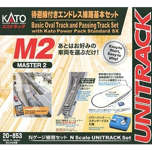 ***Parts Missing*** Kato 20-853 N UNITRACK Master Set M2 Basic Oval Track and Passing Track Set w/Kato Power Pack Standard