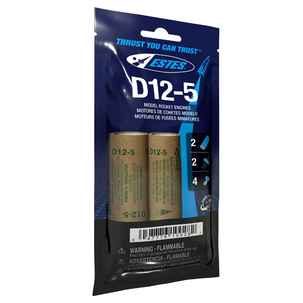 Estes Rocket Engines D12-5 (2) Bagged