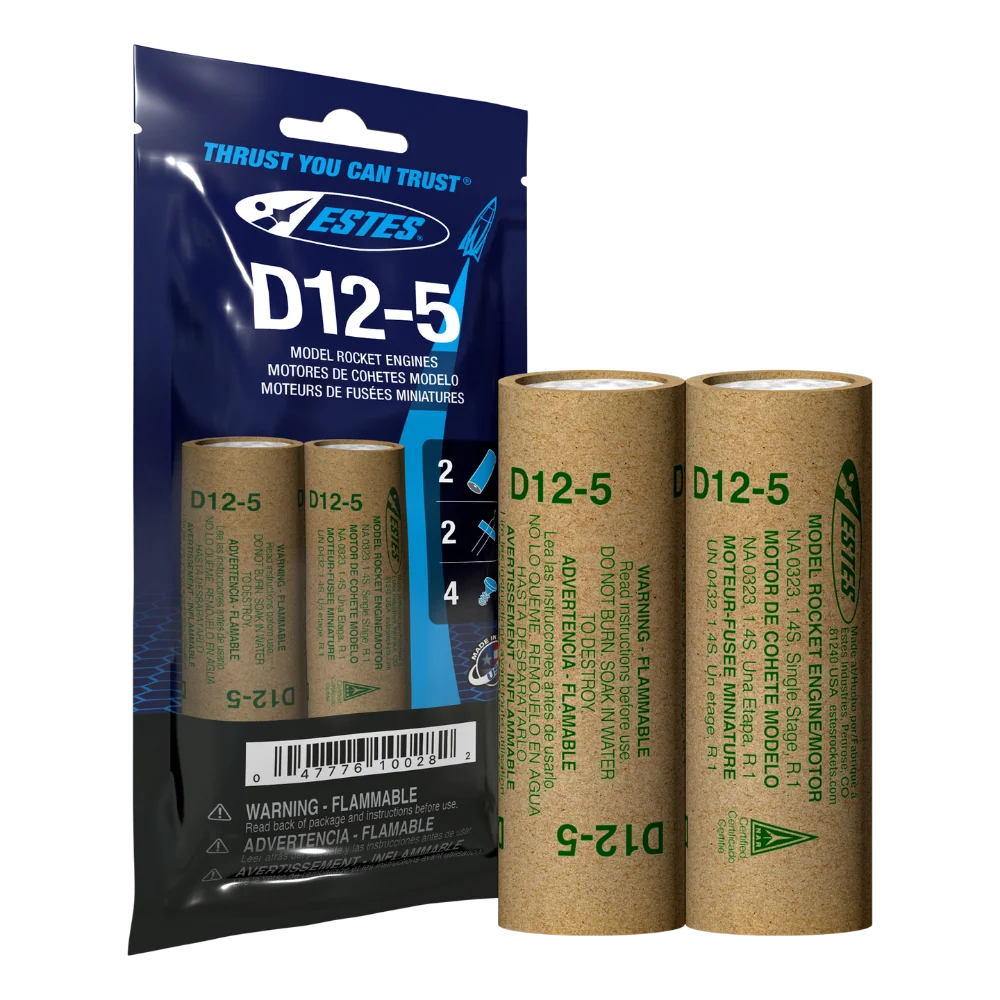 Estes Rocket Engines D12-5 (2) Bagged