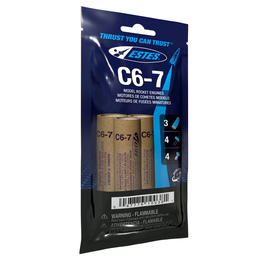 Estes 10038 Rocket Engines C6-7 (3) Bagged