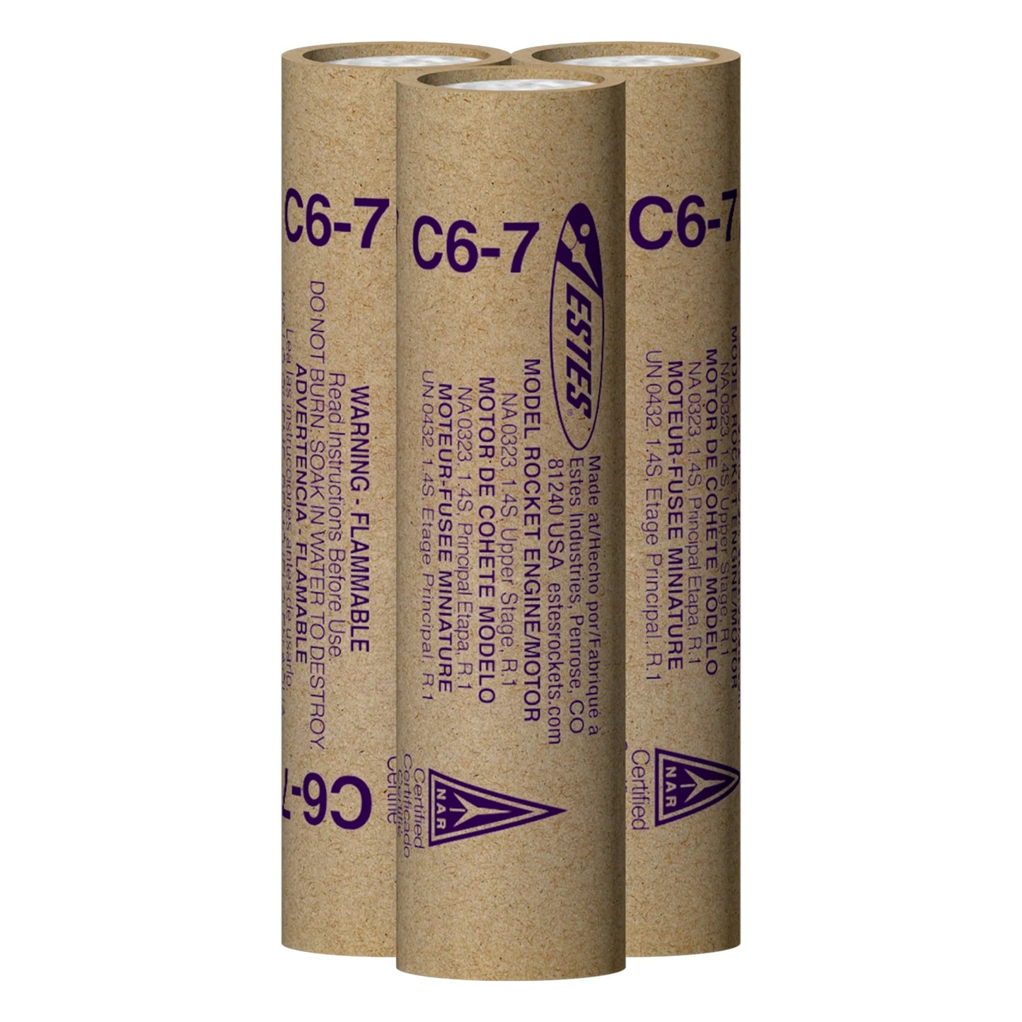 Estes 10038 Rocket Engines C6-7 (3) Bagged
