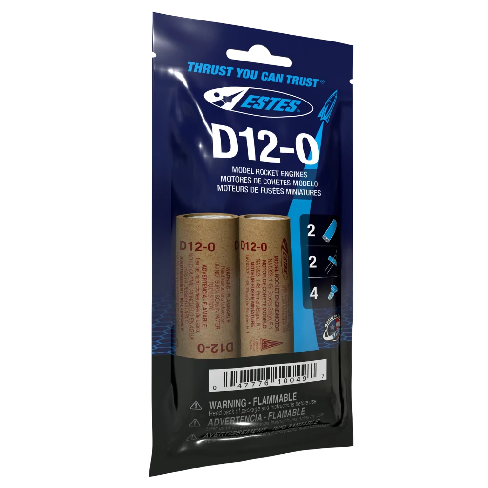 Estes Rocket Engines D12-0 (2) Bagged