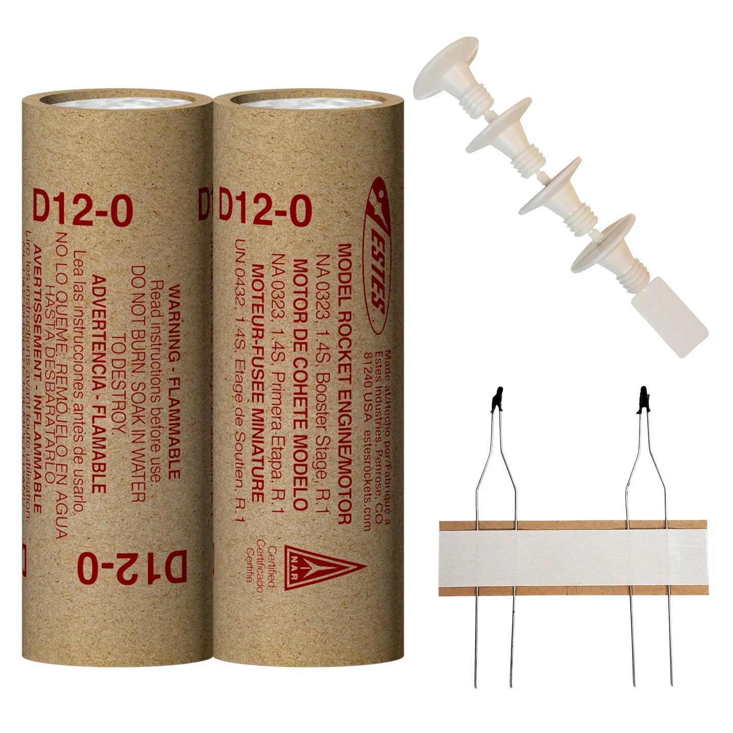 Estes Rocket Engines D12-0 (2) Bagged