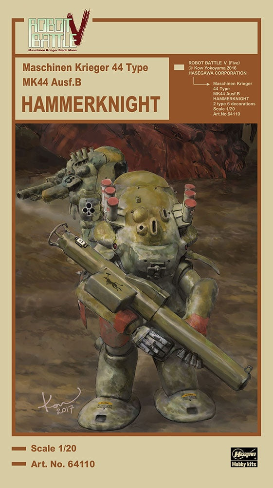 Hasegawa 1/20 Robot Battle V (Five) Maschinen Krieger 44 Type MK44 Ausf.B Hammerknight