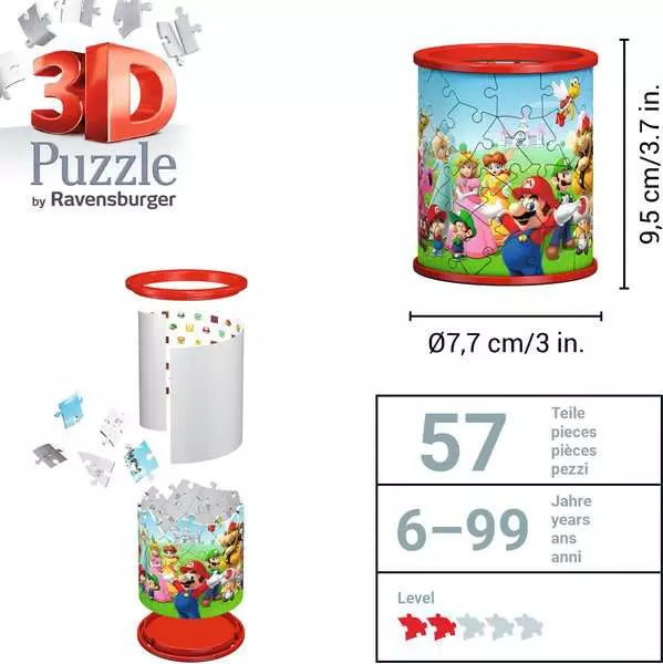 RAVENSBURGER 57PC - 3D PUZZLE - SUPER MARIO PENCIL CUP