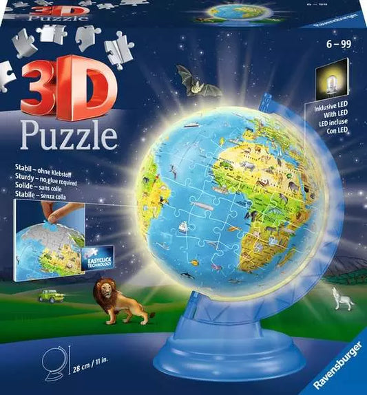 RAVENSBURGER 180PC 3D - CHILDREN'S GLOBE - NIGHT EDITION - FRENCH