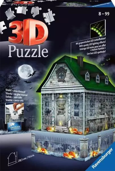 RAVENSBURGER 216PC - 3D PUZZLE - HAUNTED HOUSE WITH LIGHTS