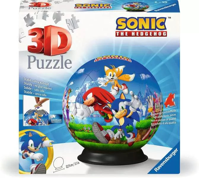 RAVENSBURGER 72PC - 3D PUZZLE - SONIC THE HEDGEHOG PUZZLE BALL
