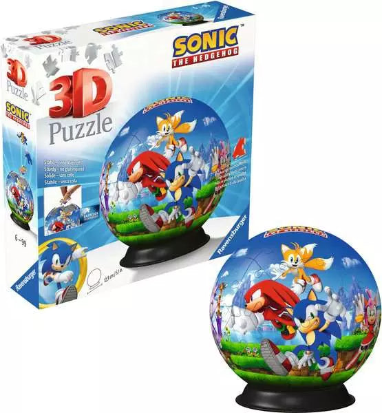 RAVENSBURGER 72PC - 3D PUZZLE - SONIC THE HEDGEHOG PUZZLE BALL