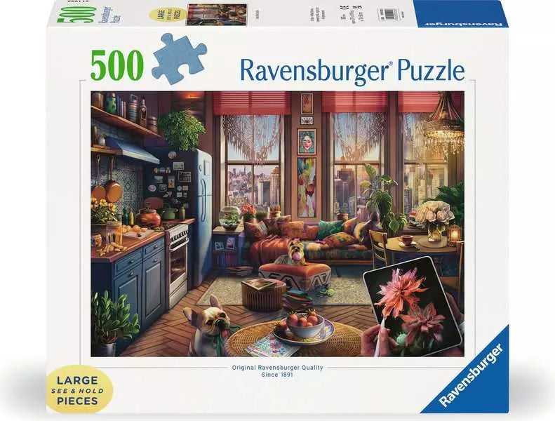 RAVENSBURGER 500PC - COZY BOHO STUDIO - LARGE PIECES