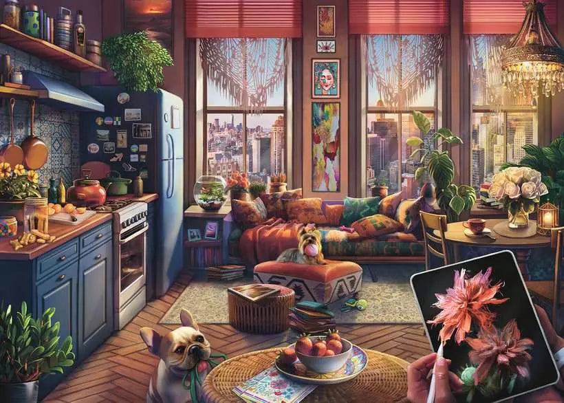 RAVENSBURGER 500PC - COZY BOHO STUDIO - LARGE PIECES