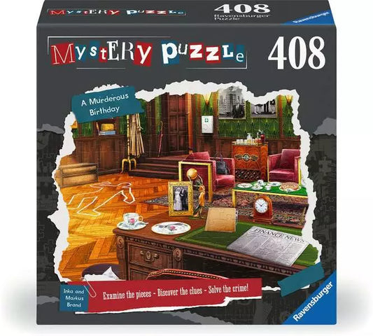 RAVENSBURGER 408PC- A MURDEROUS BIRTHDAY - MYSTERY PUZZLE
