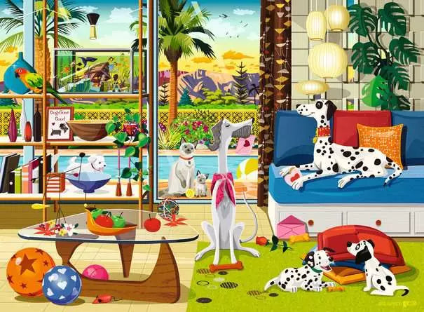 RAVENSBURGER 500PC - PETS OF PALM SPRINGS