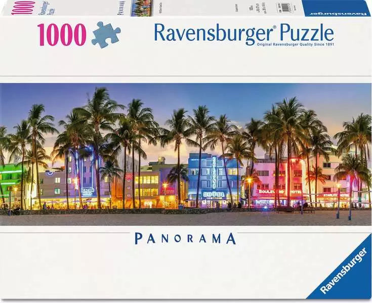RAVENSBURGER 1000pc - NIGHT GLOW ON OCEAN DRIVE