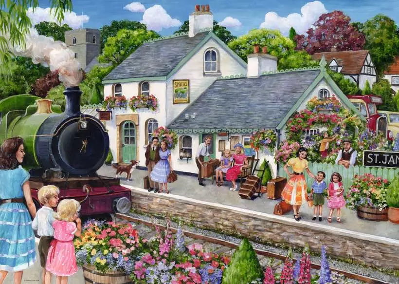 RAVENSBURGER 1000pc - WHISTLE STOP COTTAGE