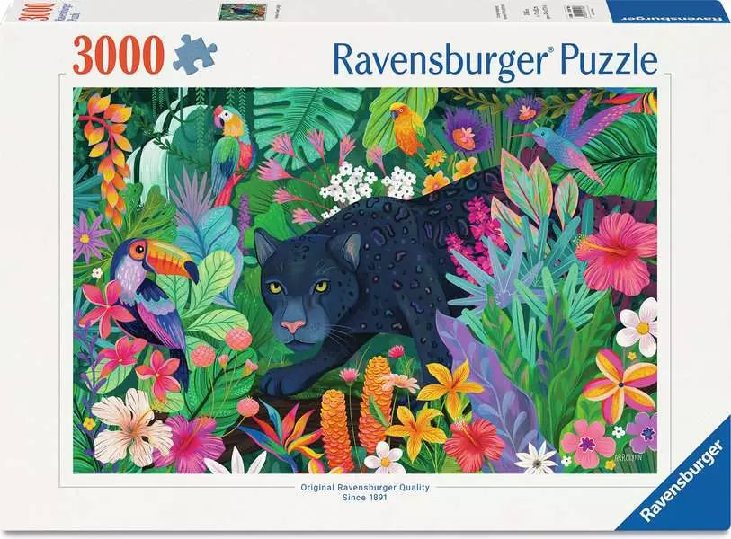 RAVENSBURGER 3000PC - PANTHER IN FLOWERY JUNGLE