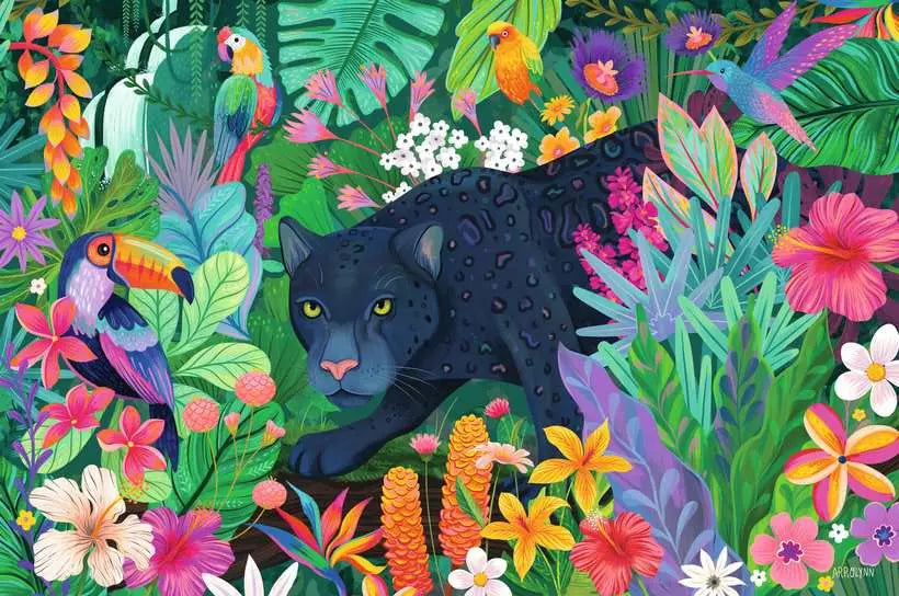 RAVENSBURGER 3000PC - PANTHER IN FLOWERY JUNGLE