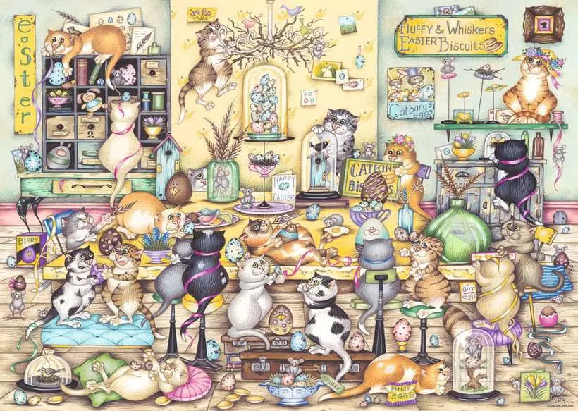 RAVENSBURGER - 1000pc - CRAZY CAT'S EASTER EGGSTRAVAGANZA