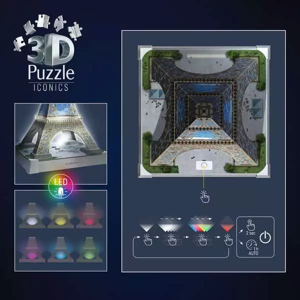 RAVENSBURGER 243PC - 3D PUZZLE - EIFFEL TOWER WITH LIGHTS