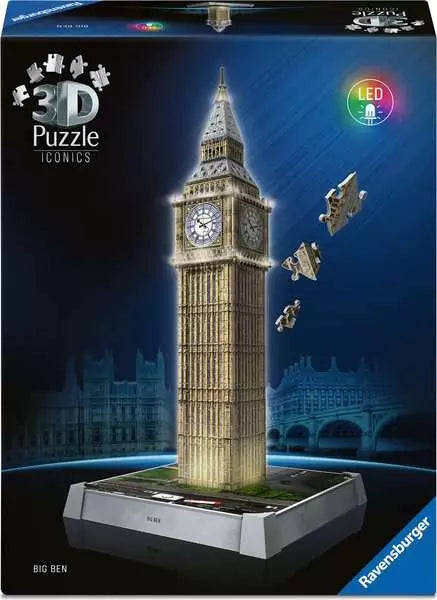 RAVENSBURGER 235PC - 3D PUZZLE - BIG BEN WITH LIGHTS