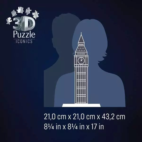 RAVENSBURGER 235PC - 3D PUZZLE - BIG BEN WITH LIGHTS