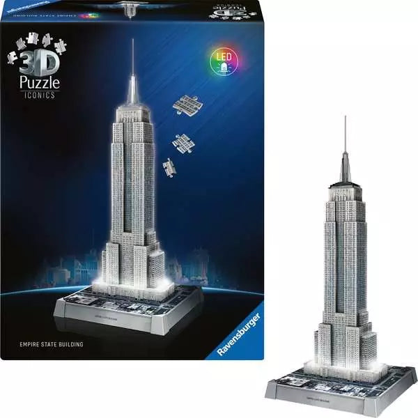 RAVENSBURGER 241PC - 3D PUZZLE - EMPIRE STATE BUILDING WITH LIGHTS