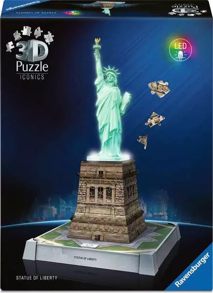 RAVENSBURGER 128PC - 3D PUZZLE - STATUE OF LIBERTY WITH LIGHTS