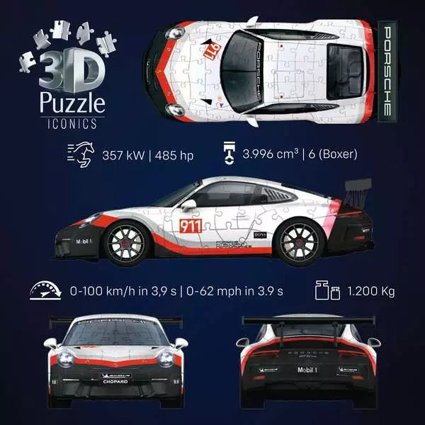RAVENSBURGER 154pc 3D - PORSCHE 911 GT3 CUP