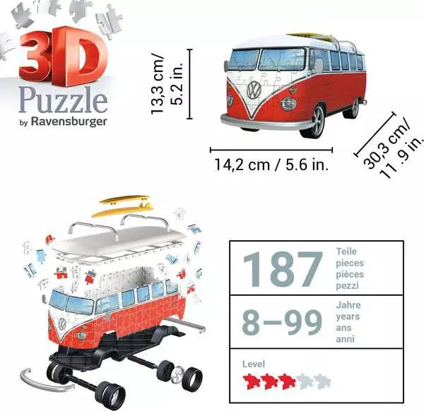 RAVENSBURGER 3D - VW T1 BUS - SURFER EDITION