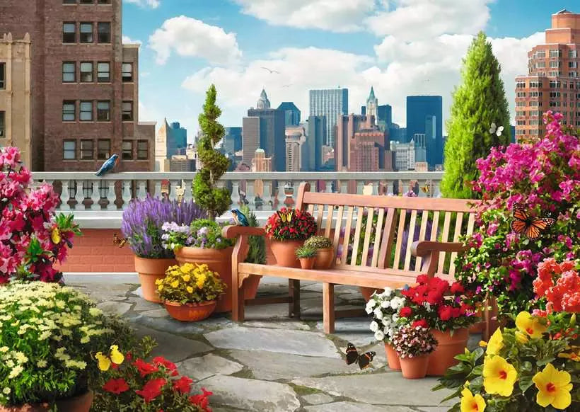 RAVENSBURGER 500PC - ROOFTOP GARDEN - LARGE PIECES