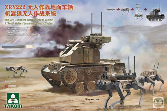 Takom 1/35 ZRY-222 Unmanned Combat Ground Vehicle with Robot Wolves