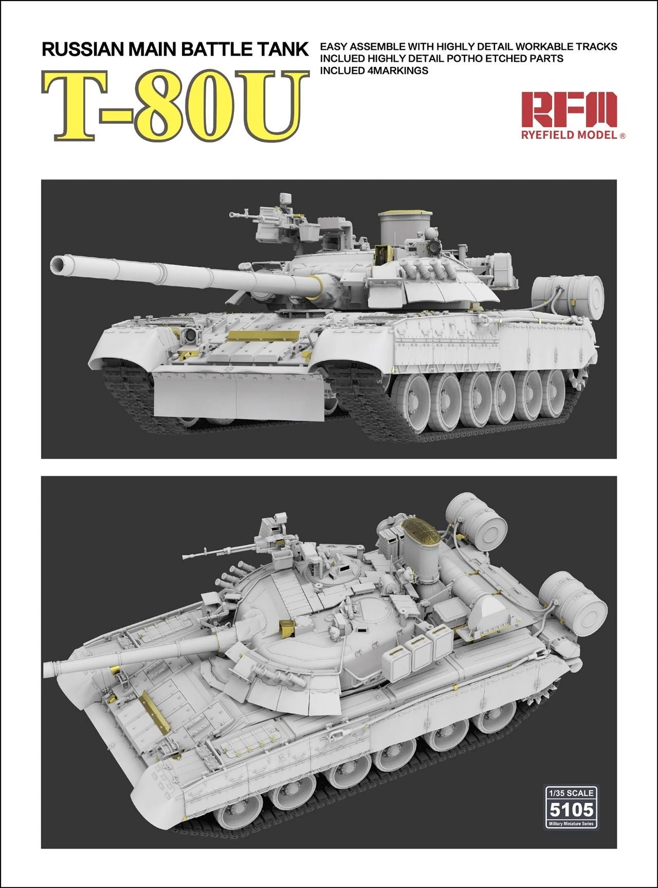 Ryefield 1/35 Russian Main Battle Tank T-80U